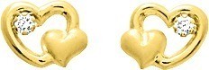 boucles d'oreilles coeur or 18 carats