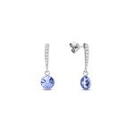 Boucles d&#039;Oreilles Rivoli argent rhodi cristal