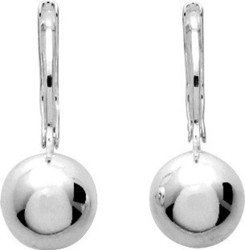 Boucles d'oreilles argent boule rhodi