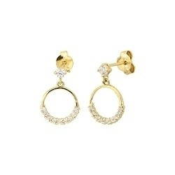 Boucles d'oreilles or oxydes de zirconium XBR61Z