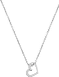 Collier argent rhodi coeur