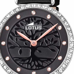 Montre Lotus 18707/3, Arbre de vie, Bracelet cuir noir