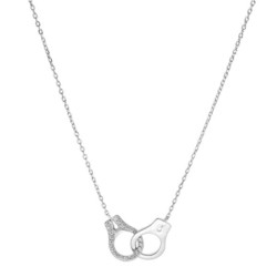 COLLIER ARGENT RHODIE MASSIF MENOTTES OXYDES BLANCS