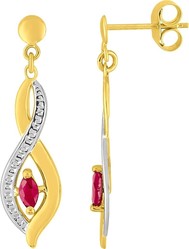 Boucles D'oreilles Pendantes Rubis bicolore 39SA714BR