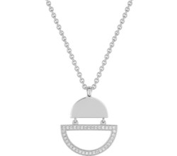 collier argent rhodie et oxydes de zirconium