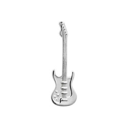 Pendentif argent rhodi guitare