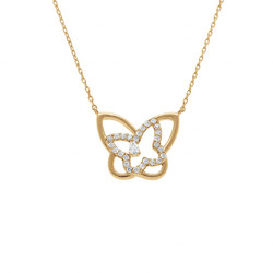 collier plaqu or papillon 
