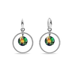 Boucles d'oreilles Halo argent rhodi  cristal