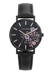 Montres fantaisie bracelet cuir Go cadran fleur