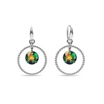 Boucles d&#039;oreilles Halo argent rhodi  cristal  