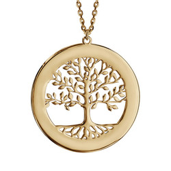 Collier plaque or arbre e vie