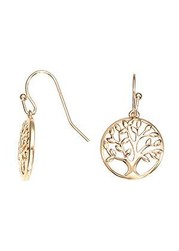 Boucles d'oreilles plaqu or arbre de vie