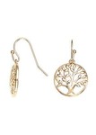 Boucles d&#039;oreilles plaqu or arbre de vie 