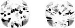 Boucles d&#039;oreilles or blanc puce oxydes 9 carats