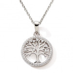 COLLIER 925 OXYDES CERCLE15MM ARBRE DE VIE