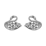 Boucles d&#039;oreilles argent cygne