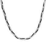 COLLIER ARGENT RHODIE TRESSE AVEC NOIR 42CM