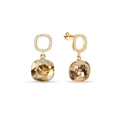 Boucles d'oreilles Orbis plaqu or rhodi  Cristal