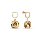 Boucles d&#039;oreilles Orbis plaqu or rhodi  Cristal