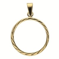 Pendentif entourage pice 20 F Or jaune 18 carats