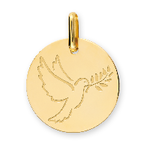 Mdaille colombe or jaune 9 carats