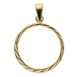 Pendentif entourage pice 20 F Or jaune 18 carats