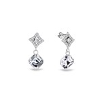 Boucles d&#039;oreilles Regal argent rhodi  cristal  