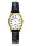 Montre plaqu or jaune bracelet cuir 646461 