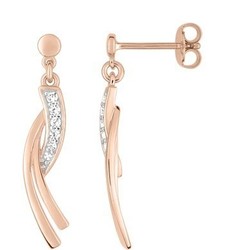 Boucles d'oreilles pendante  oxydes plaqu or rose