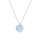 COLLIER ARGENT PLATIN PENDENTIF COEUR OXYDE BLEU CIEL AVEC 