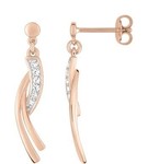 Boucles d&#039;oreilles pendante  oxydes plaqu or rose