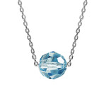 Collier argent boule cristal bleu