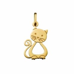 Pendentif chat or jaune