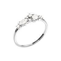 BAGUE ARGENT OXYDES BLANCS