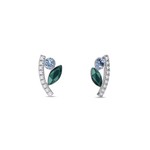 Boucles d&#039;Oreilles Brindille argent rhodi  cristal 