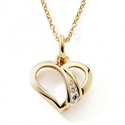 Collier or jaune 9 k 3 oxydes blanc