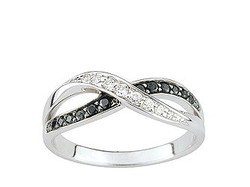 Bague argent oxyde blanc et oxyde noir