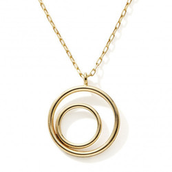 COLLIER 375 OR JAUNE TOUT OR DOUBLE CERCLE 40CM