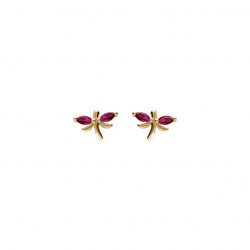 Boucles D'oreilles Libellule plaqu� or
