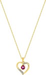 collier coeur rubis or jaune 9 carats 
