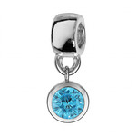 CHARMS COULISSANT ARGENT RHODIE SUSPENDU OXYDE BLEU CIEL SER