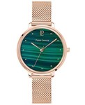 Montre Femme ELARA Cadran Vert Bracelet Acier milanais Dor-