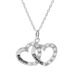 collier double coeur argent 