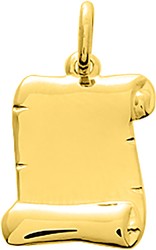 pendentif parchemin or jaune 9 carats