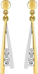 Boucles d'oreilles or jaune  oxyde zirconium 9KID307BZ