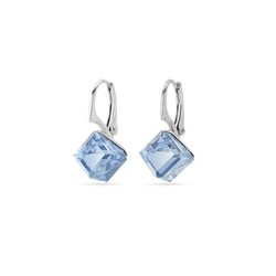 Boucles d'oreilles Cube argent rhodi  cristal