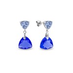 Boucles d&#039;Oreilles Trigone argent rhodi  cristal 