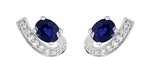 Boucles d&#039;oreilles clous saphir &amp; oxydes or blanc 9 carats