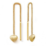 Boucles d&#039;oreilles pendante coeur or 9k