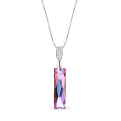 Collier Queen Baguette argent rhodi cristal